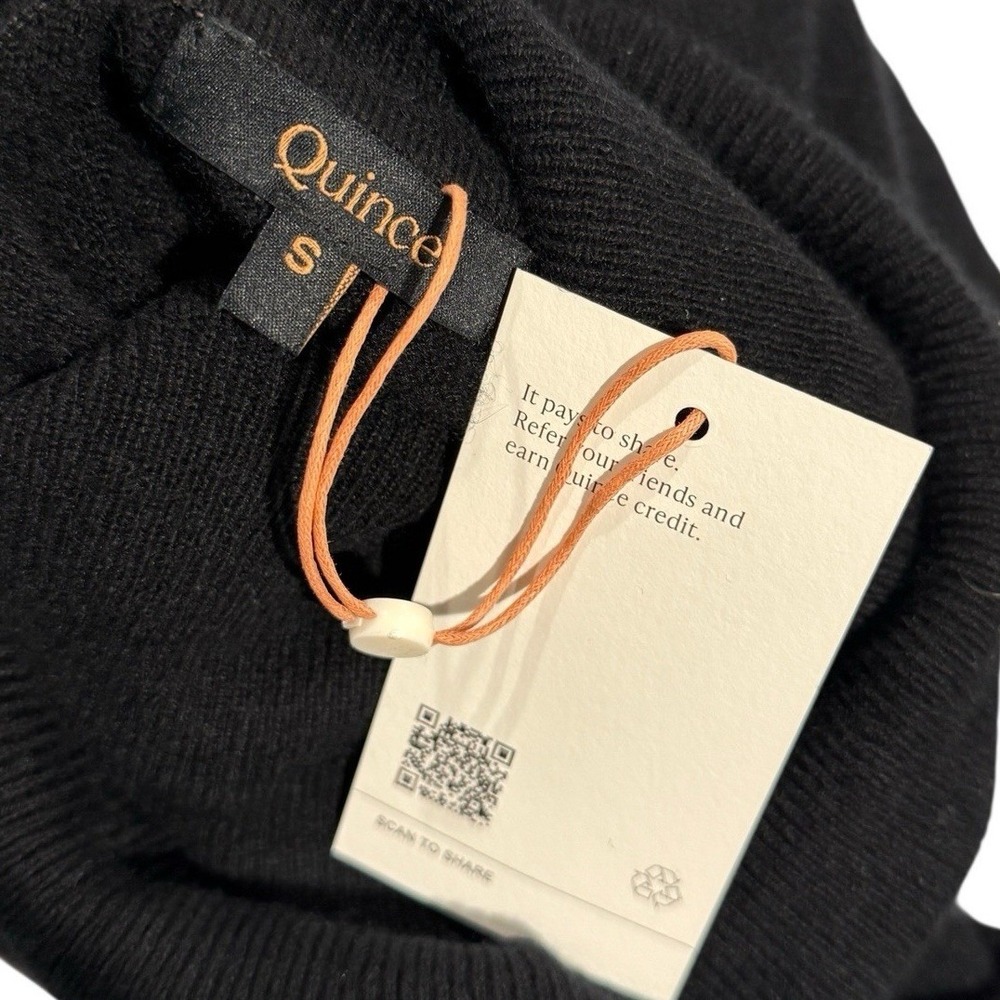 NWT Quince Mongolian Cashmere Turtleneck Sweater Dress‎ Black S - Picture 4 of 14